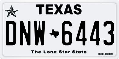 TX license plate DNW6443