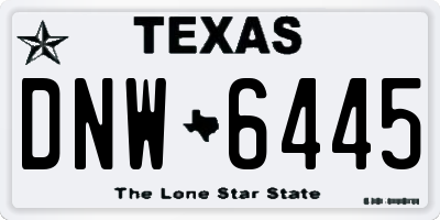TX license plate DNW6445