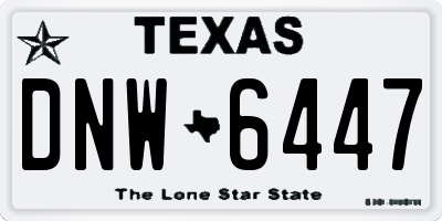 TX license plate DNW6447