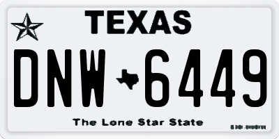 TX license plate DNW6449