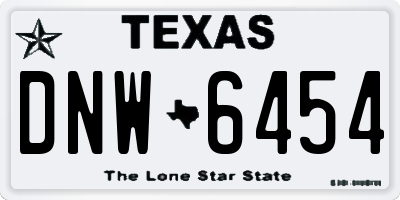 TX license plate DNW6454