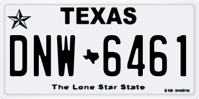 TX license plate DNW6461