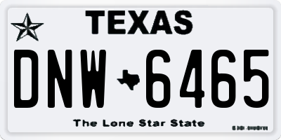 TX license plate DNW6465
