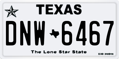 TX license plate DNW6467