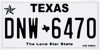 TX license plate DNW6470