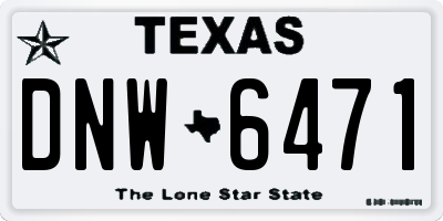 TX license plate DNW6471