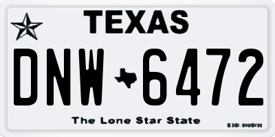 TX license plate DNW6472
