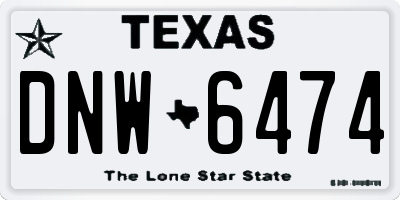 TX license plate DNW6474