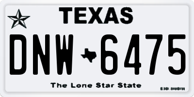 TX license plate DNW6475