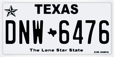TX license plate DNW6476