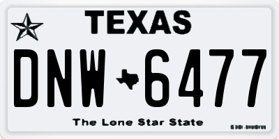TX license plate DNW6477