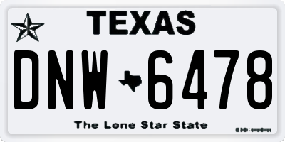 TX license plate DNW6478