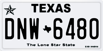 TX license plate DNW6480