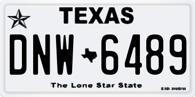 TX license plate DNW6489