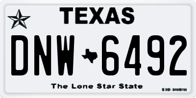 TX license plate DNW6492