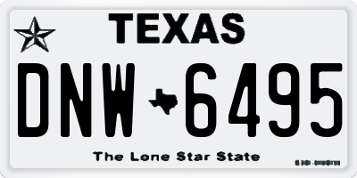 TX license plate DNW6495