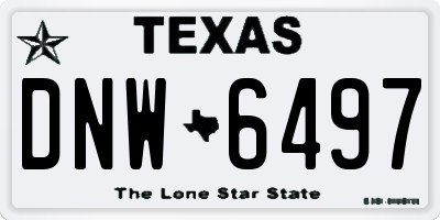 TX license plate DNW6497