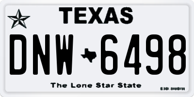 TX license plate DNW6498