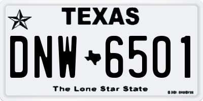TX license plate DNW6501