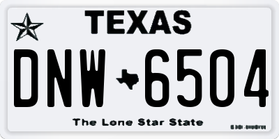 TX license plate DNW6504