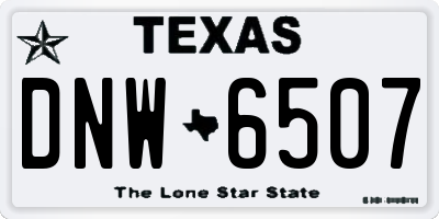 TX license plate DNW6507