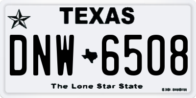 TX license plate DNW6508