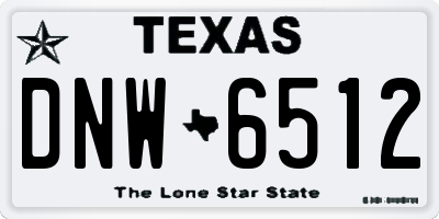 TX license plate DNW6512