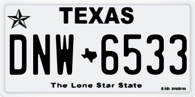 TX license plate DNW6533