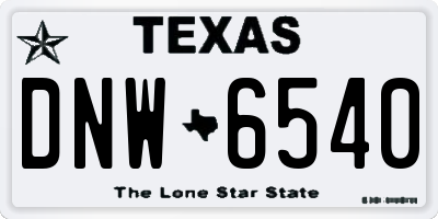 TX license plate DNW6540