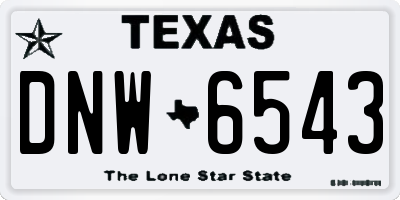TX license plate DNW6543