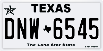 TX license plate DNW6545
