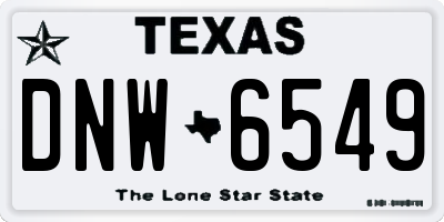 TX license plate DNW6549