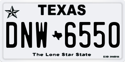 TX license plate DNW6550