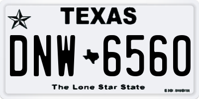 TX license plate DNW6560