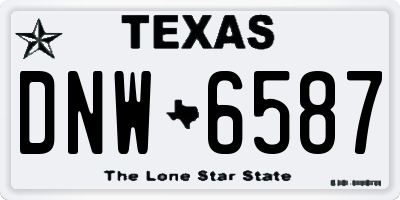 TX license plate DNW6587