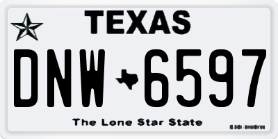 TX license plate DNW6597