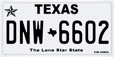 TX license plate DNW6602