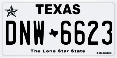 TX license plate DNW6623