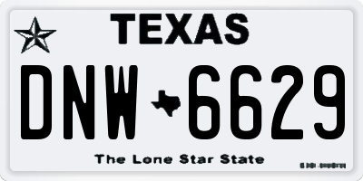 TX license plate DNW6629
