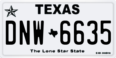 TX license plate DNW6635