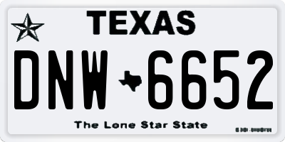 TX license plate DNW6652