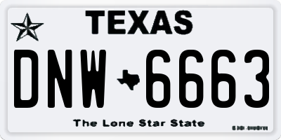 TX license plate DNW6663
