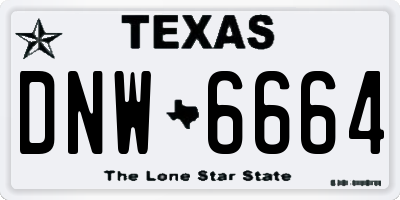 TX license plate DNW6664