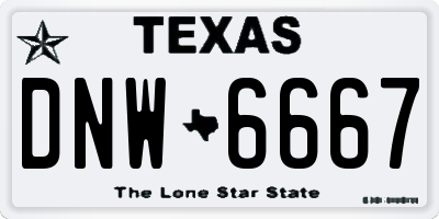 TX license plate DNW6667
