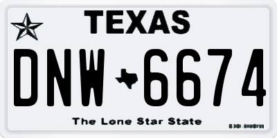 TX license plate DNW6674
