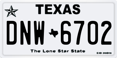 TX license plate DNW6702