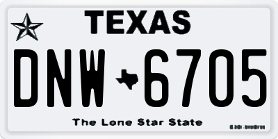 TX license plate DNW6705