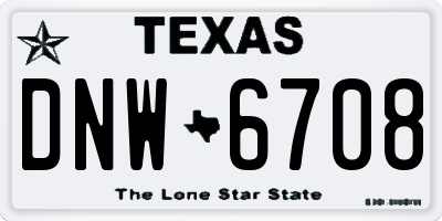 TX license plate DNW6708