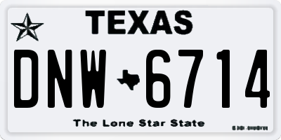 TX license plate DNW6714