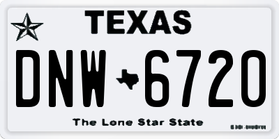 TX license plate DNW6720